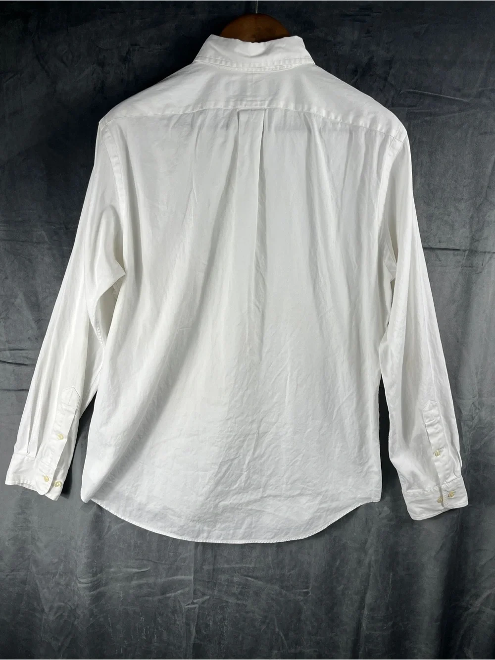 Polo Ralph Lauren Long Sleeve 100% Cotton Solid White Shirt Classic Fit Preppy